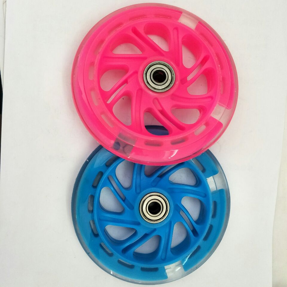 Wholesale and Retail Children's Scooter Swing Car Pu Wheels 120 * 20pu Flashing Wheel Children&