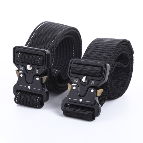 alloy New Long Quick Release Insert Buckle Imitation Nylon Belt Leisure Fashion Multifunctional Outdoor Training Belt 
