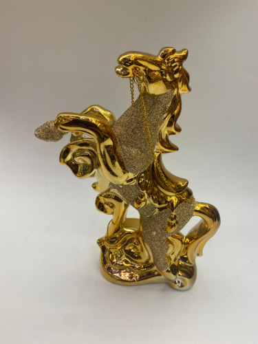 jinbao 25 golden ceramic horse and mother horse crafts ornaments export products factory direct sales win instant success