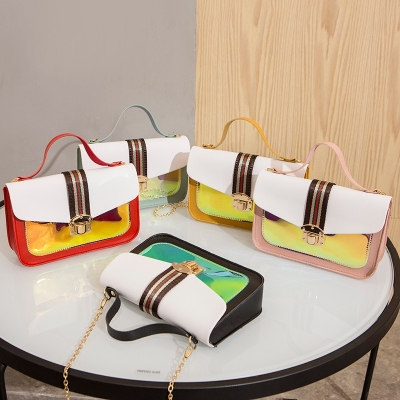 Women's bag female bag New Colorful Glossy Ribbon Twist Lock Hand-Carrying Square Fashion Leisure Phone Small Bag