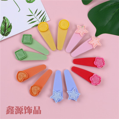 New Children's Color Barrettes Fresh BB Clip Girl Heart Macaroon Issuing Bangs Cropped Hair Clip Barrettes Headdress