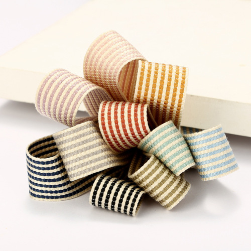 polyester cotton striped ribbon bow gift ribbon vintage hair accessories clothing accessories gift packaging ribbon manufacturers