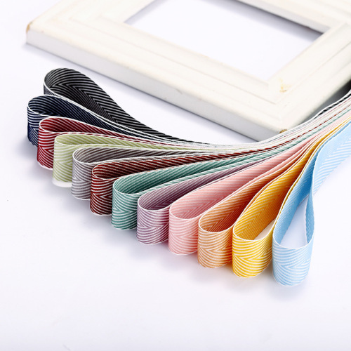 factory Direct Supply Herringbone Polyester Cotton Korean Ribbon Color Clothing Hair Accessories DIY Textile Accessories Multi-Specification Spot