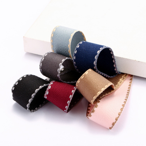 polyester cotton herringbone jump point korean ribbon clothing hair accessories polyester ribbon textile accessories gift direct supply