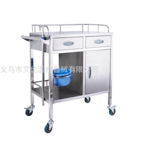 Stainless Steel Thickened Convenient Trolley Disinfection Multi-Layer Storage Rack for Export Hospitals Mobile Care Multi-Function Vehicle Mute Wheel