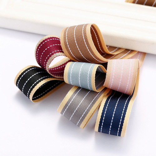 Twill Yellow Edge Korean Ribbon Polyester Cotton Ribbon Bow Hair Accessories accessories Polyester Ribbon DIY Gift Packing Belt