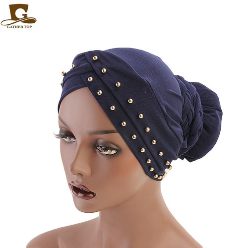 Twist Braid Headscarf Cap Hand-Woven Hair Pocket Ball Cap Pearl Hat TJM-341A