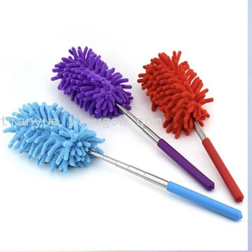 chenille telescopic stainless steel rod dust duster car cleaning feather duster chenille erpilr brush