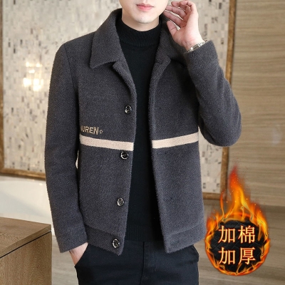 Woolen Coat Men's Autumn and Winter 2020 Short Woolen Coat Korean Slim Fit Lapel Windbreaker Men's Fashion
