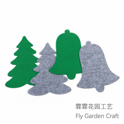 Non-Woven Felt Cloth Crafts Christmas Knife and Fork Mat Placemat Christmas Tree Jingling Bell Decorations
