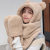New Korean Style Three-Piece Set Hooded Women's Thickened Warm and Cute Bear Hat Scarf Gloves Integrated Scarf Winter