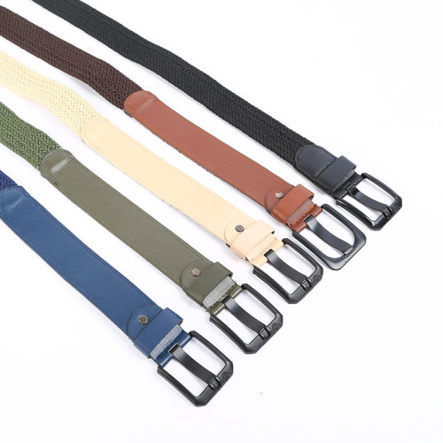elastic woven belt multi-color retro buckle elastic belt unisex factory wholesale