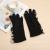 Thickened Warm Printing Black Winter Finger Gloves Universal Touch Screen Spot Plaid Leather Gloves