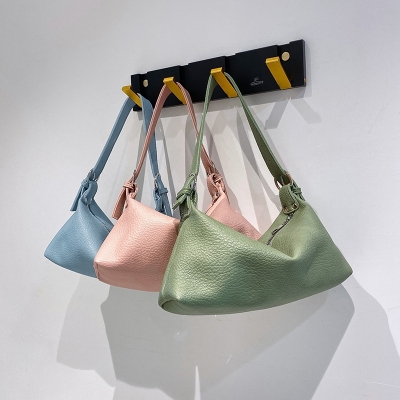 Women's Bag 2020 New Thick li zhi wen Solid Color Shoulder Underarm Bag Stylish and Simple Partysu Crossbody Bag