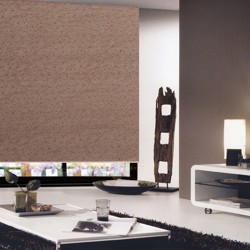 Customized Small Jacquard Foam White Coated Room Darkening Roller Shade Cloth Engineering Home Decor