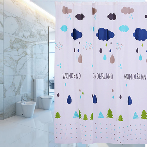 [Muqing] Shower Curtain 2023 New Environmentally Friendly Waterproof Mildew-Proof Shower Curtain Cross-Border Bathroom Partition Nordic Style Hanging Curtain