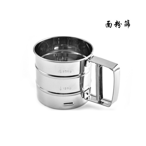 Baking Tools Small Semi-automatic Hand-Held Pressure Flour Sieve Sugar Sieve Stainless Steel Material Quantity big Bargaining