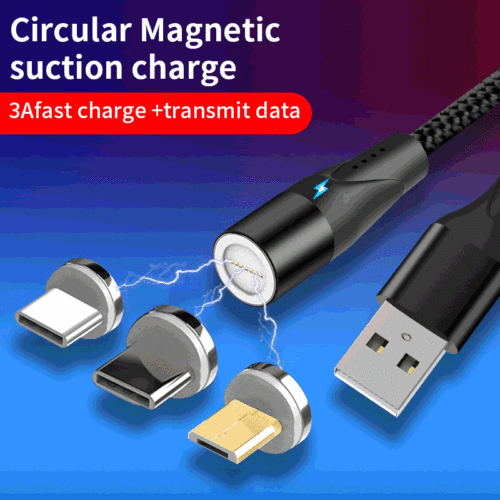 Applicable to Apple Data Cable Huawei Mobile Phone Magnet Head Fast Charging Wire lightning Round Head Magnetic Line New