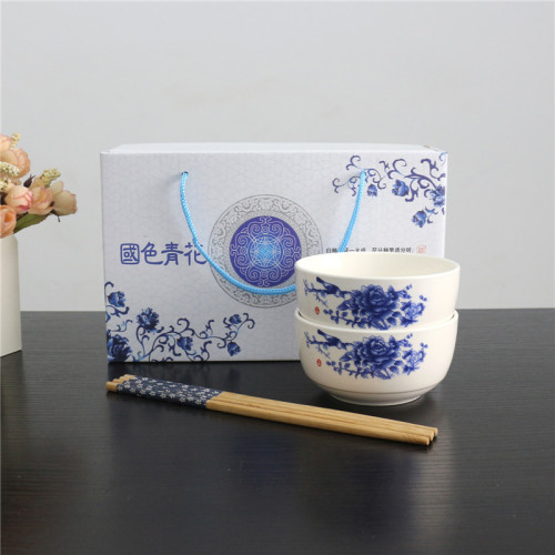 special Offer Blue and White Porcelain Tableware Series Gift Bowl Set Opening Promotion Creative Advertising Factory Direct Sales