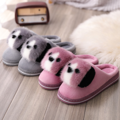 Handicraft Women‘s Winter Thermal Cotton Slippers Home Thickened Women‘s Non-Slip Cotton Slippers Panda Cartoon Cotton Slippers