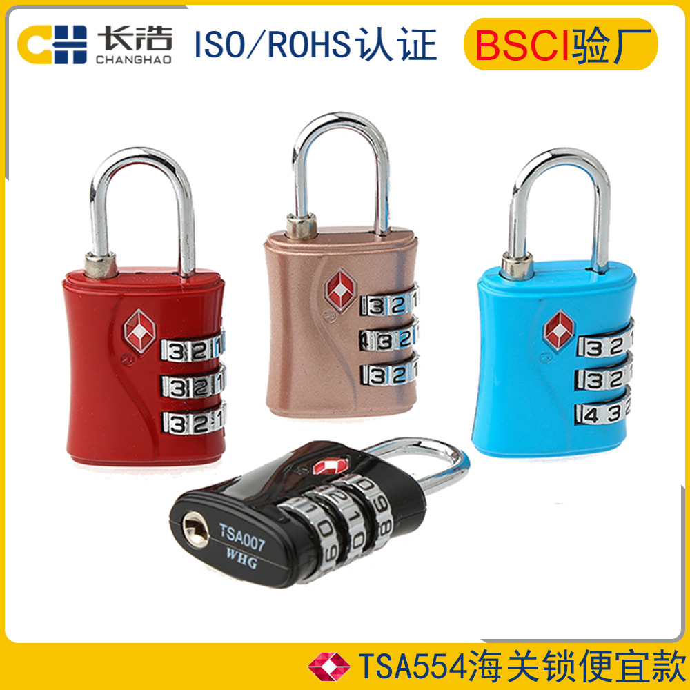 Factory Direct Sales TSA Combination Lock Genuine Yiwu Customs Password Lock 3-Digit Password Custom