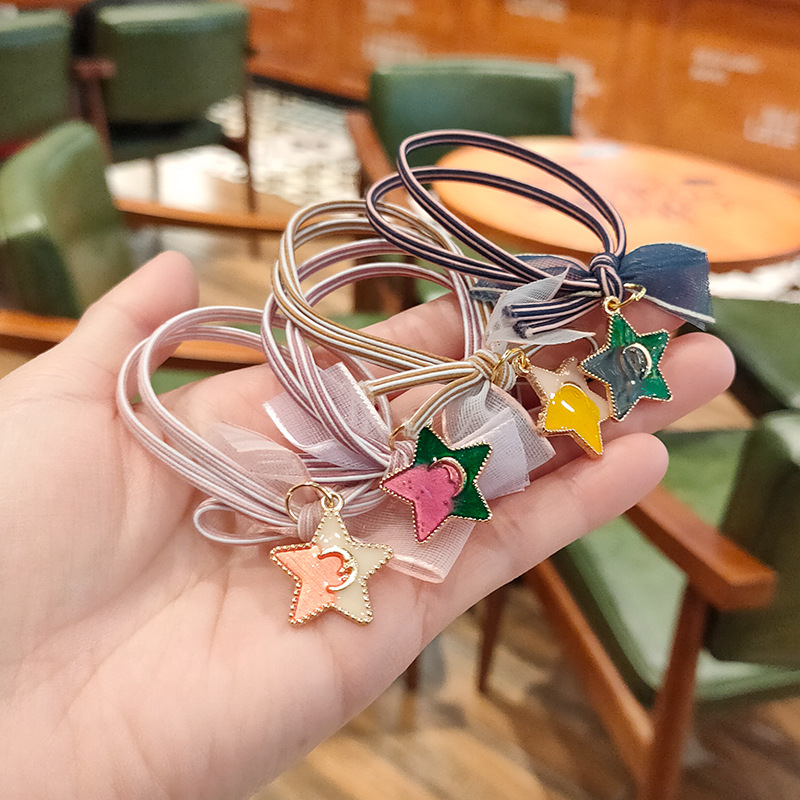 Korean Style Starry Sky Hair Rope Personalized Hairband Hair Rope Rubber Band Female Hair Tie Net Re