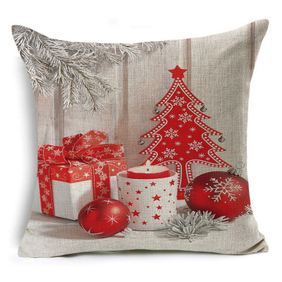 2021 New Linen Christmas Printed Pillowcase Office Home Cushion Wholesale Can Be Graphic Customization