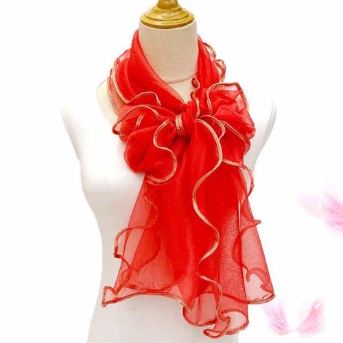 Foreign Trade New Ruffled Dancing Pure Color Scarf Lengthened Decorative Scarf Scarf Shawl Scarf Scarf Scarf Scarf Scarf Scarf Scarf Scarf Scarf Scarf Scarf