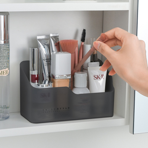 Mirror Cabinet Storage Box Desktop Cosmetic Jewelry Lipstick Skin Care Products Organizing Box Cosmetic Brush Plastic Storage Box