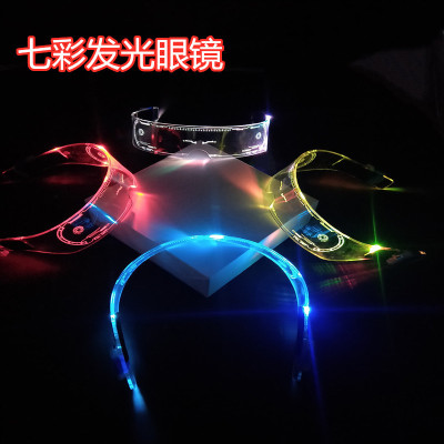 Foreign Party Luminous Glasses Concert Props Athletic Glasses Glasses Yiwu Foreign Trade Stall Luminous Toys