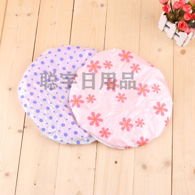Congyu Household Shower Cap Double-Layer Thickened Waterproof Shower Cap