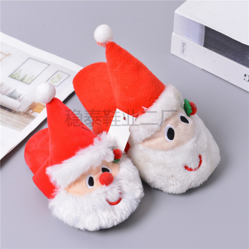 cartoon santa claus slippers closed toe cotton slippers autumn and winter home warm slippers christmas shoes
