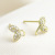 Xuping Jewelry New 14K Gold Artificial Gemstone Leaf Earrings Copper Alloy Simple 925 Silver Stud Earrings Female