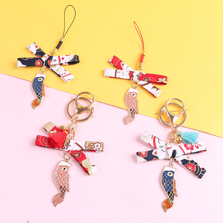 Japanese Style Ins Internet Celebrity Mobile Phone Pendant Korean Cute Lithium Fish Lucky Keychain M