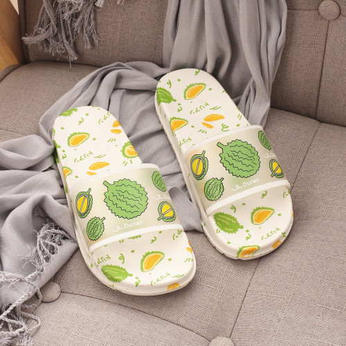 creative trend durian slippers indoor non-slip couple home lazy shoes summer beach platform fruit slippers