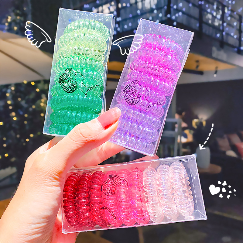 All-Match Gradient Color Telephone Line Hair Band Boxed Simp...
