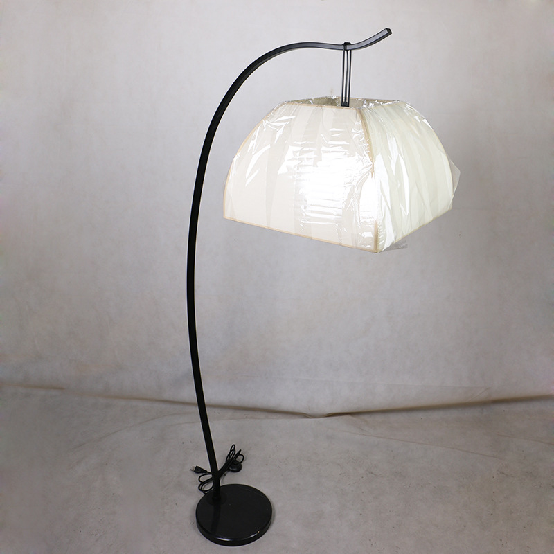 现代简约大气钓鱼落地灯大理石底座非标工程定制黑色哑光烤漆灯