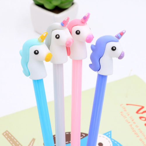 Creative Unicorn Cute Pony Cartoon Gel Pen 0.5mm Student Gel Pen Black Water Pen Wholesale Manufacturer