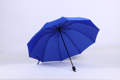 65cm10k three fold hand open touch up cloth plain light rain dual-use sun protection rain proof reinforcement for supermarket foreign trade umbrella