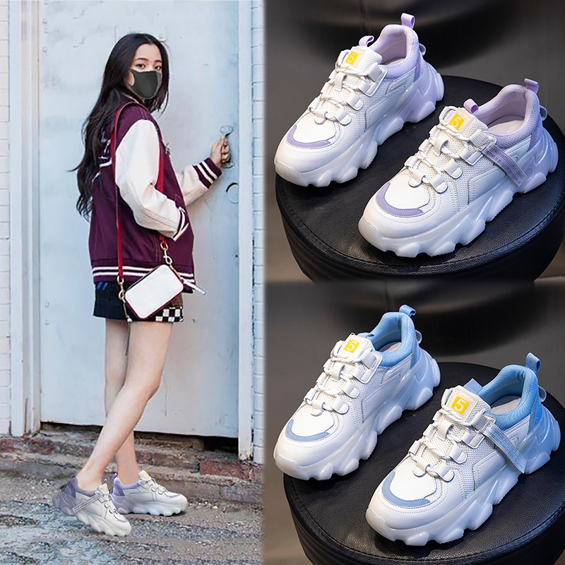 Dad Shoes Women's Thick Bottom Spring 2021 New Sports Shoes Running Breathable Casual Pumps Wom