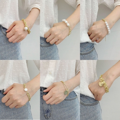 new simple and versatile pearl korean bracelet women‘s fashion bracelet ins special-interest design popular ornament bracelet