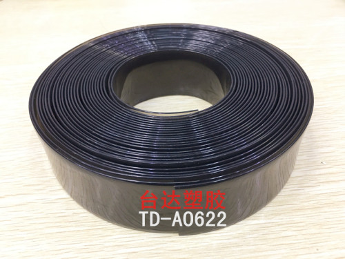 supply plastic pvc edge strip， pvc flat belt， color transparent plastic flat belt