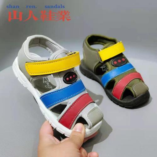 Boys‘ Sandals Summer Non-Slip Anti-Kick Closed Toe Girls‘ Beach Shoes Factory Direct Sales Foreign Trade 
