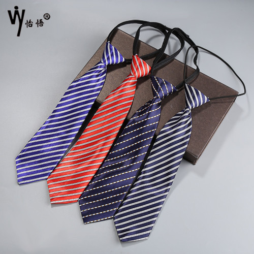 new fashion trend handsome student zipper tie wholesale ball party student plaid striped tie