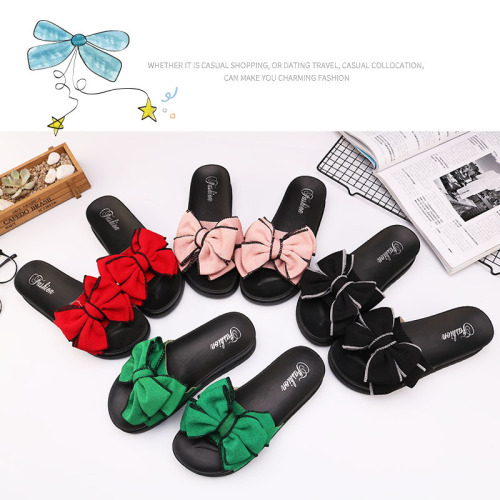 2021 fashionable new foreign trade women‘s slippers korean style women‘s sandals with bowknot platform women‘s sandals and slippers cross-body women‘s shoes