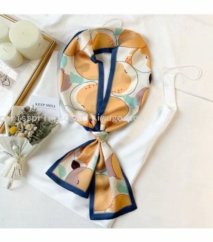 New Japanese and Korean Satin Fruit 9*100 Satin Artificial Silk Boxer Scarf Scarf Hair Accessories Multi-Functional Spot
