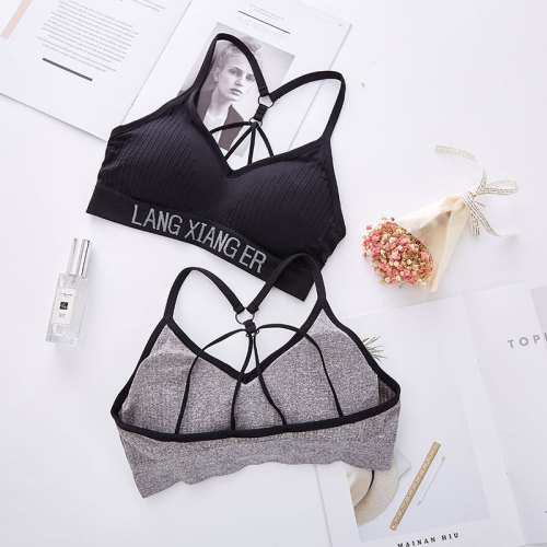 Internet Celebrity Wireless Spaghetti-Strap Vest Tube Top Women‘s Sexy Bottoming Underwear New Letter Parachute Beautiful Back Wrapped Chest