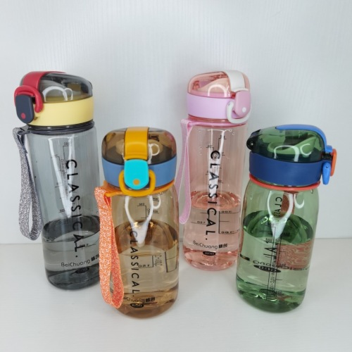 New Plastic Water Bottle Fashion Plastic Cup Large Capacity Portable Cup Rope Holding Travel Cup Student Cup