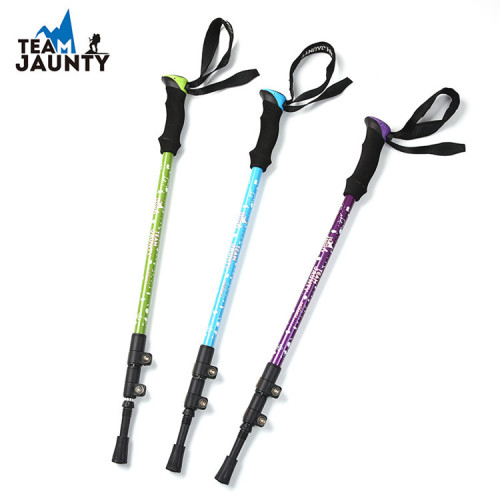 lightweight high-strength aluminum alloy trekking pole outdoor three-section straight handle outer lock mountain climbing off-road walking hand crutch
