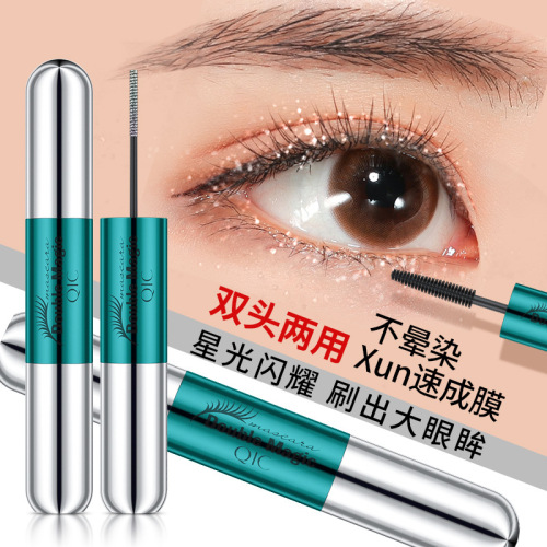 qic japanese double-headed diamond in the debris mascara extremely fine quick-drying waterproof long shiny two-in-one fairy tears makeup